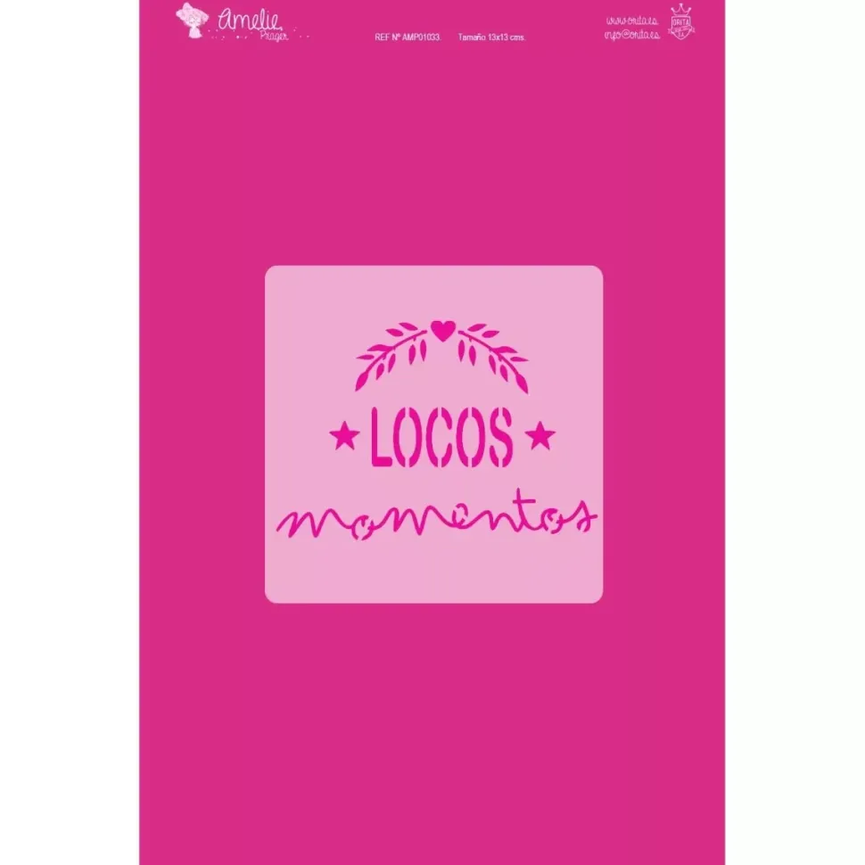 Plantilla de stencil Locos momentos 13x13cm