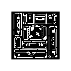 Plantilla de stencil Maletas Art of Travelling Stamperia 12x12cm