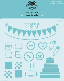 Plantilla de stencil Maletas 15x15cm Fridita