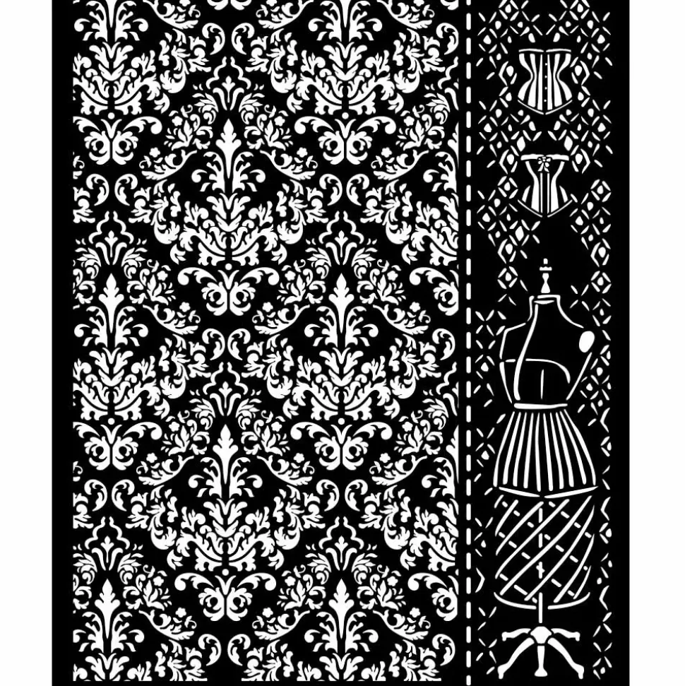 Plantilla de stencil Maniquí Brocante Antiques Stamperia 20x25cm