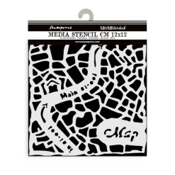 Plantilla de stencil Mapa Art of Travelling Stamperia 12x12cm