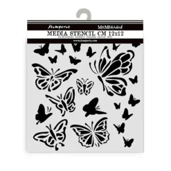 Plantilla de stencil Mariposas House of Roses Stamperia 12x12cm