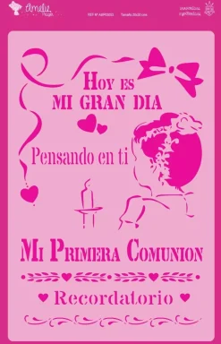 Plantilla de stencil Mi primera Comunión 20x30cm