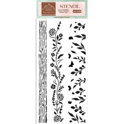 Plantilla de Stencil Naturaleza Welcome Home Create Happiness Stamperia 12x25cm