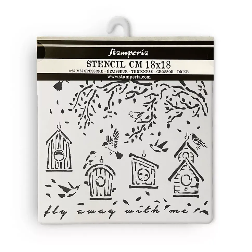 Plantilla de stencil Nidos Garden Stamperia 18x18cm