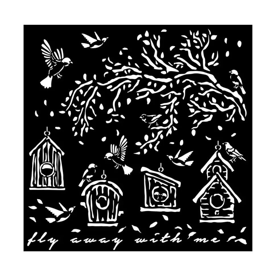 Plantilla de stencil Nidos Garden Stamperia 18x18cm