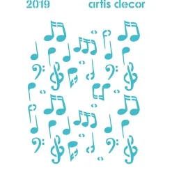 Plantilla de Stencil Notas Musicales Artis Decor 15x20cm
