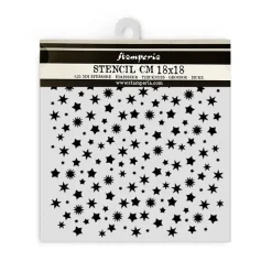 Plantilla de Stencil Patrón de estrellas All You Need For Christmas Stamperia 18x18cm