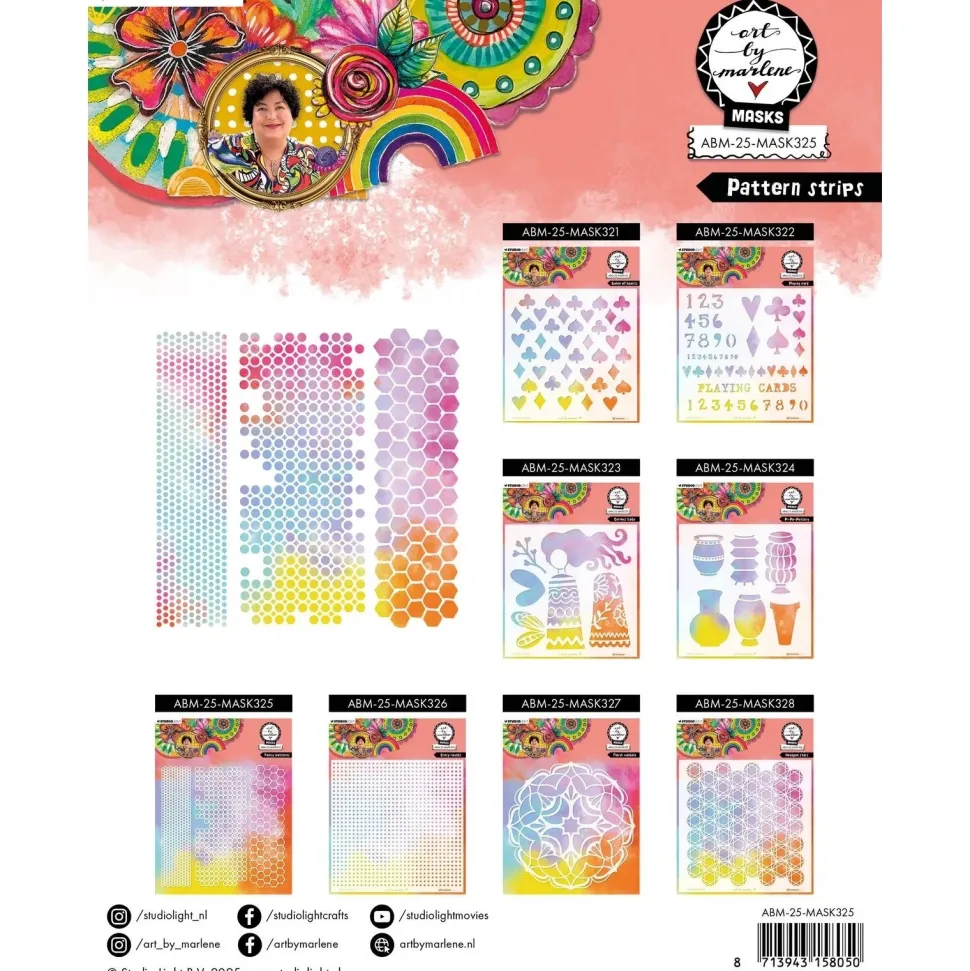 Plantilla de stencil Pattern Stripes Art By Marlene Studio Light