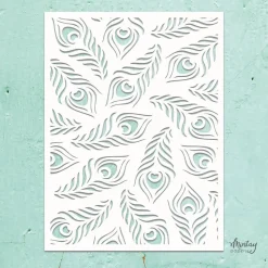 Plantilla de Stencil Peacock Feathers Mintay 15x20cm