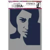 Plantilla de Stencil Pensive Face Dina Wakley Media Ranger 22x15cm