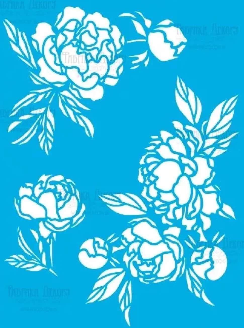 Plantilla de Stencil Peony Passion Fabrika Decoru 15x20cm