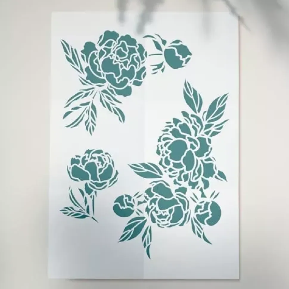 Plantilla de Stencil Peony Passion Fabrika Decoru 15x20cm
