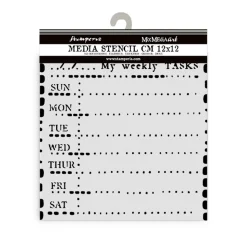 Plantilla de stencil Planificador semanal Best Sellers Stamperia 12x12cm