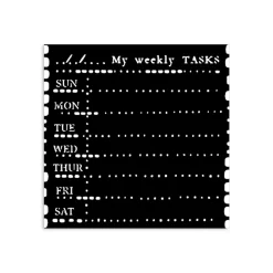 Plantilla de stencil Planificador semanal Best Sellers Stamperia 12x12cm