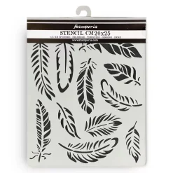 Plantilla de stencil Plumas Lavender Stamperia