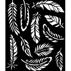 Plantilla de stencil Plumas Lavender Stamperia