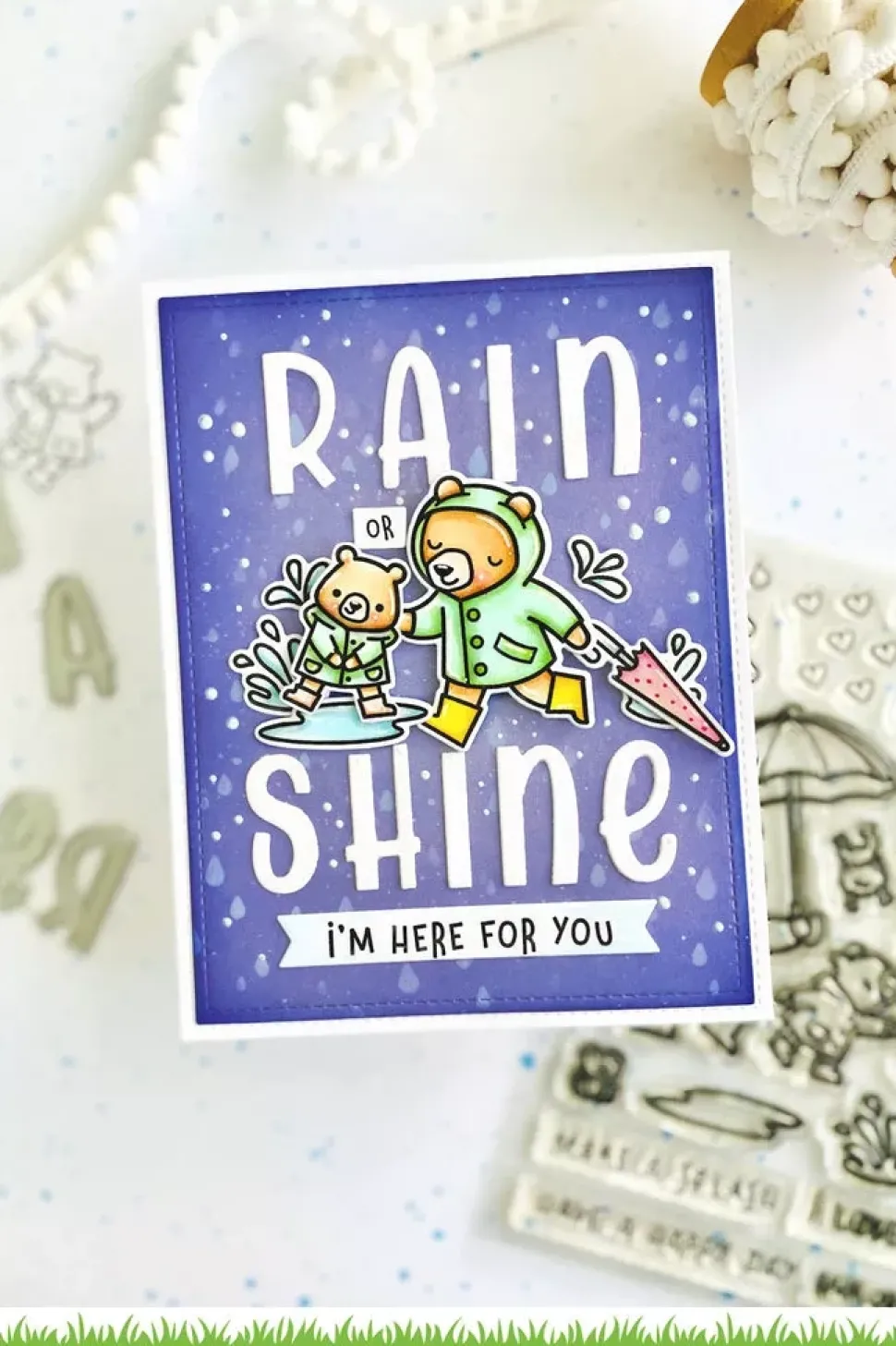 Plantilla de Stencil Rainy Sky Lawn Fawn