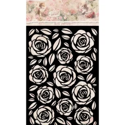 Plantilla de Stencil Rose pattern A Cat's Secret Studio Light