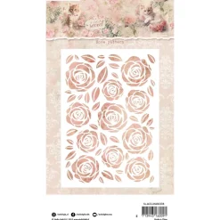 Plantilla de Stencil Rose pattern A Cat's Secret Studio Light