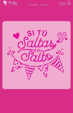 Plantilla de stencil Si tú saltas 20x20cm