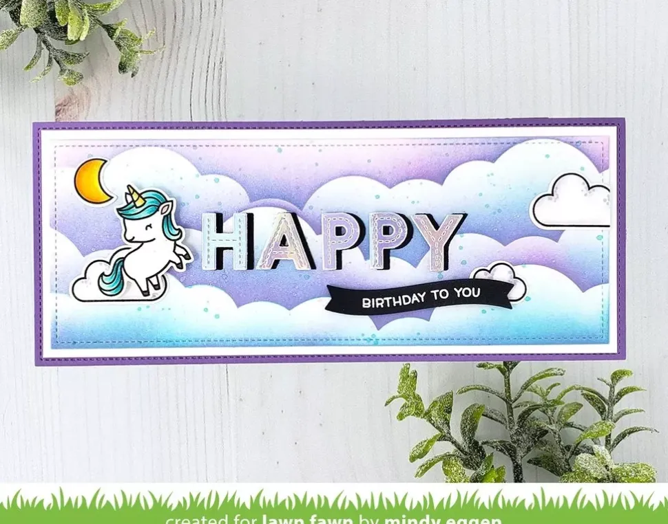 Plantilla de Stencil Slimline Cloudy Lawn Fawn 15x15cm