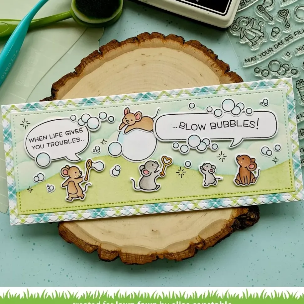 Plantilla de Stencil Slimline Cloudy Lawn Fawn 15x15cm