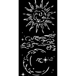 Plantilla de stencil Sol y Luna Masquerade Stamperia 12x25cm