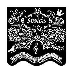 Plantilla de stencil Songs Music Stamperia 18x18cm