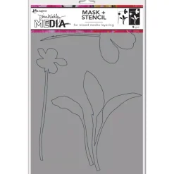 Plantilla de Stencil Sprouts Dina Wakley Media Ranger