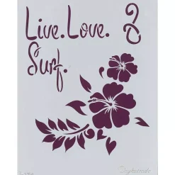 Plantilla de Stencil T-3164 Flores Surf 21x30cm