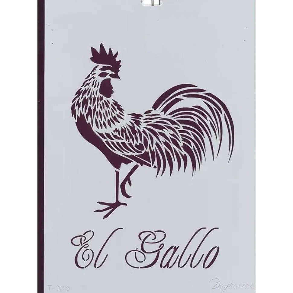 Plantilla de Stencil T-3085 Gallo 21x30cm Dayka