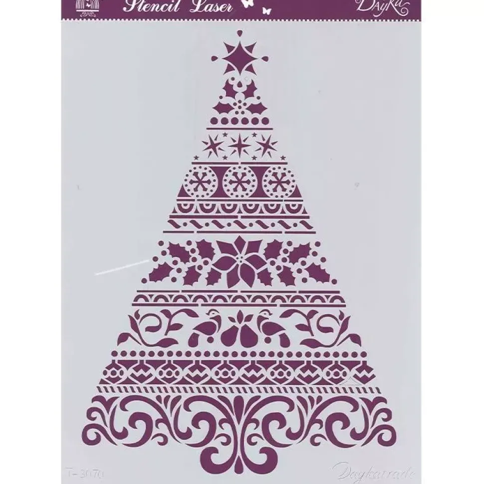 Plantilla de Stencil T-3070 Árbol de Navidad 21x30cm Dayka