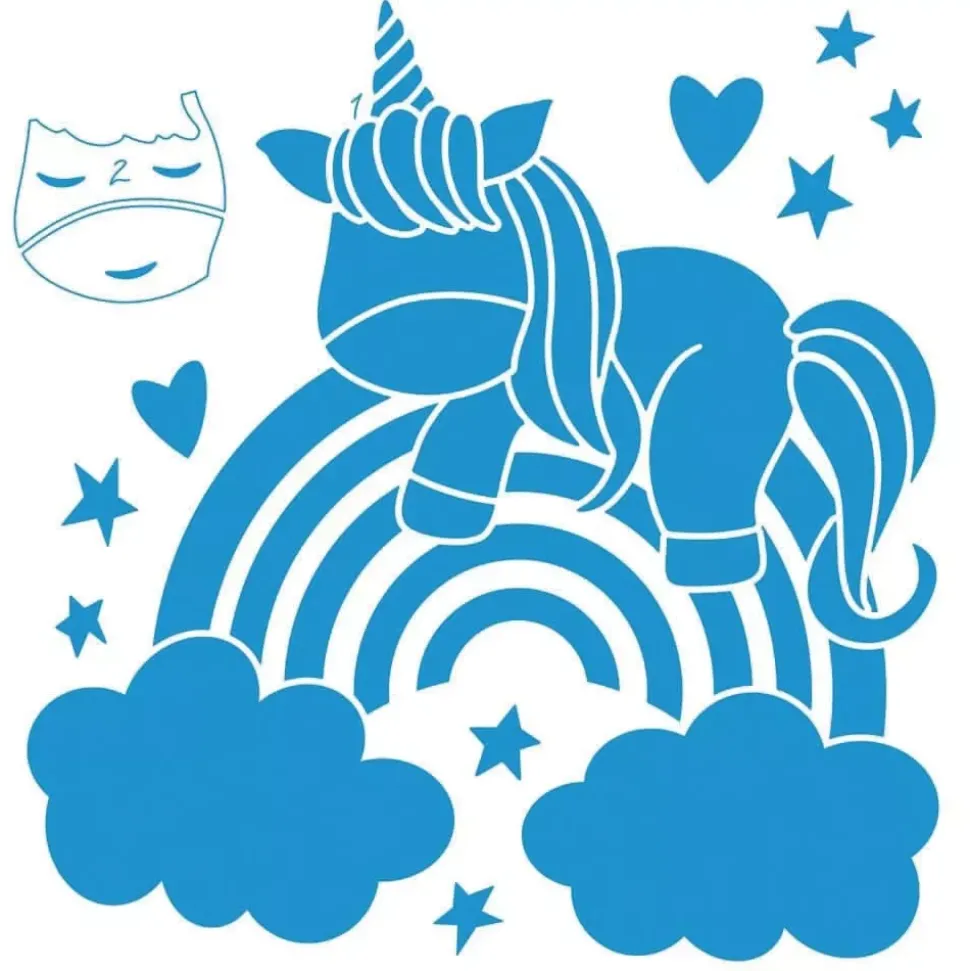 Plantilla de Stencil Unicornio STA-140 14x14cm Decoman