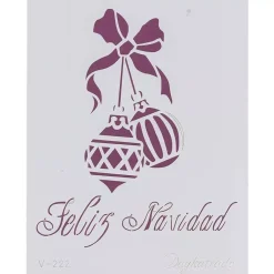 Plantilla de Stencil V-222 Bolas de Navidad 15x21cm Dayka