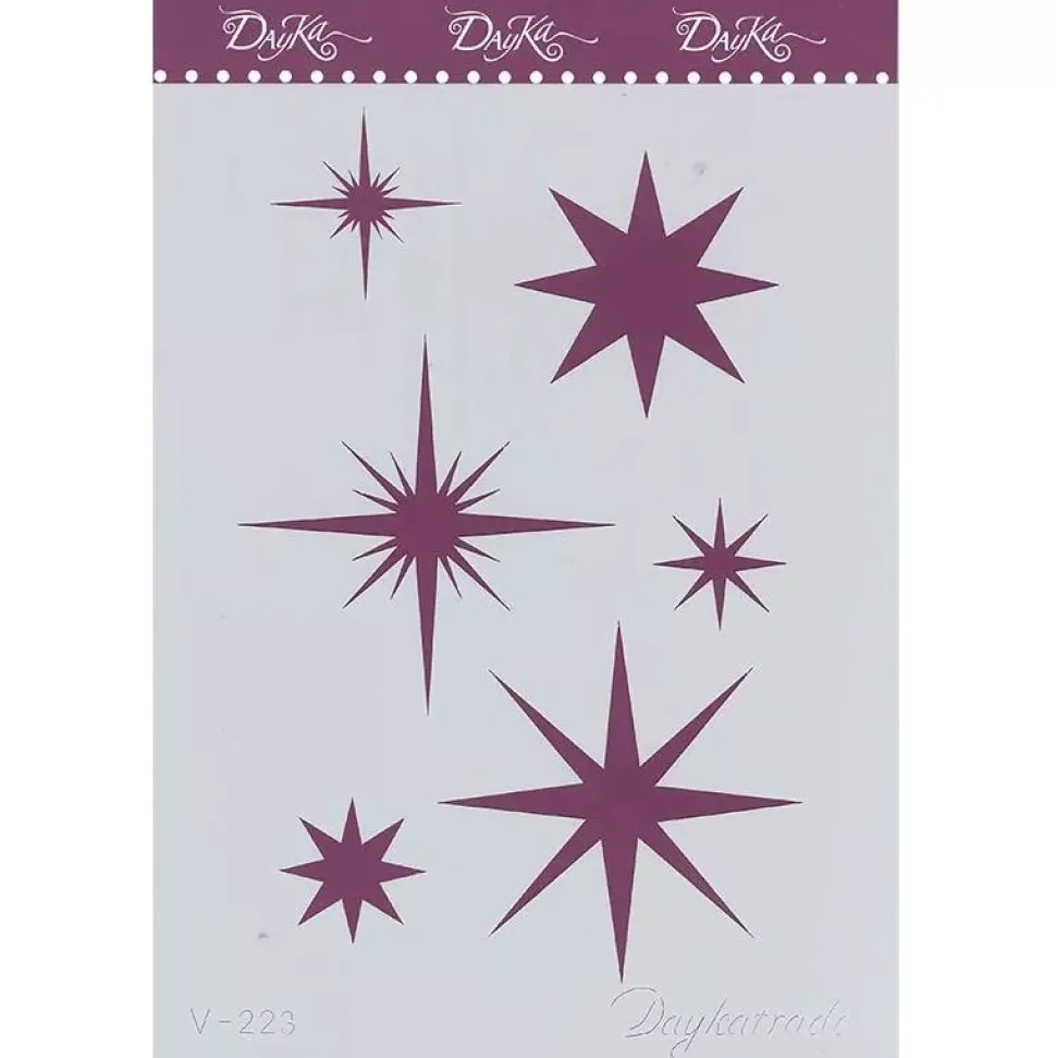 Plantilla de Stencil V-223 Estrellas 15x21cm Dayka