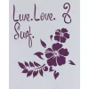 Plantilla de Stencil V-271 Live, love and Surf 15x21cm Dayka