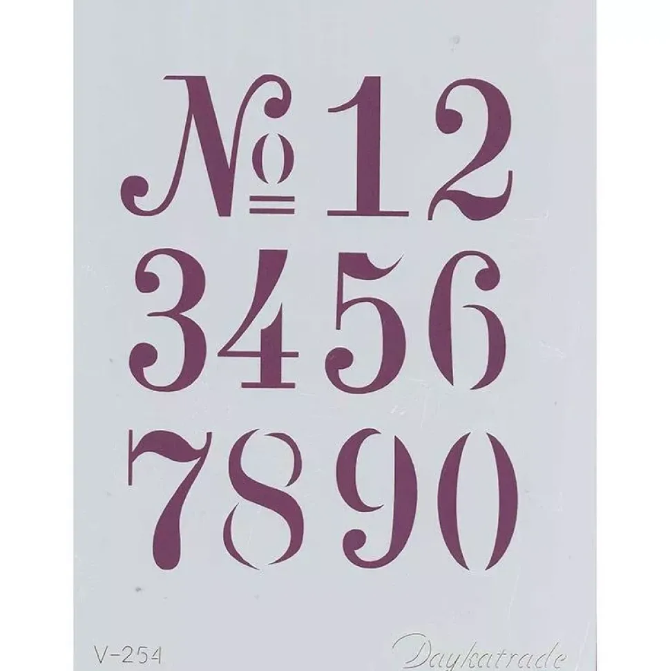 Plantilla de Stencil V-254 Números 15x21cm Dayka