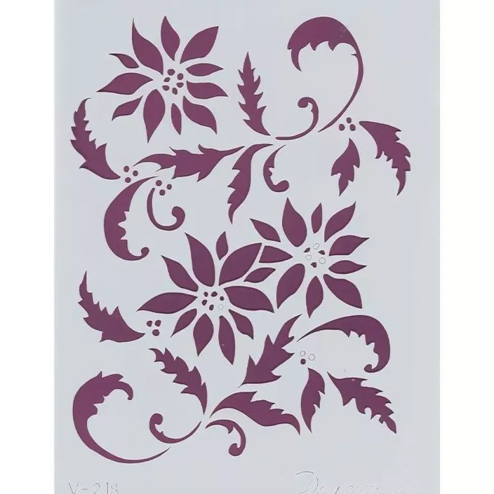 Plantilla de Stencil V-218 Poinsettia 15x21cm Dayka