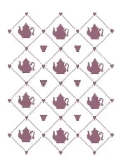 Plantilla de Stencil V-208 Teletras y tacitas 15x21cm Dayka