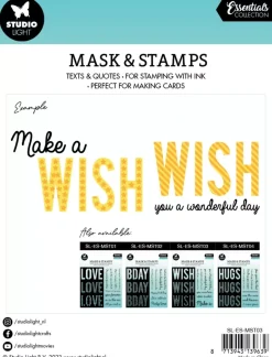 Plantilla de Stencil y Sellos Transparentes Wish Essentials Studio Light