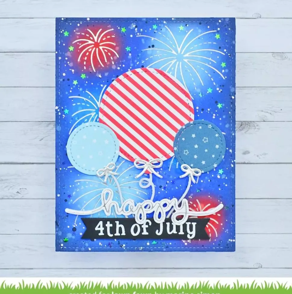 Plantilla foil Fireworks Lawn Fawn