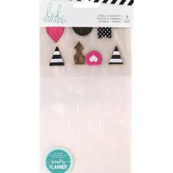 Plantillas de stencil y Clips Fresh Start Heidi Swapp