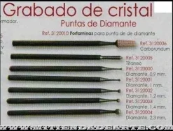 Puntas de diamante para grabado de vidrio y metales