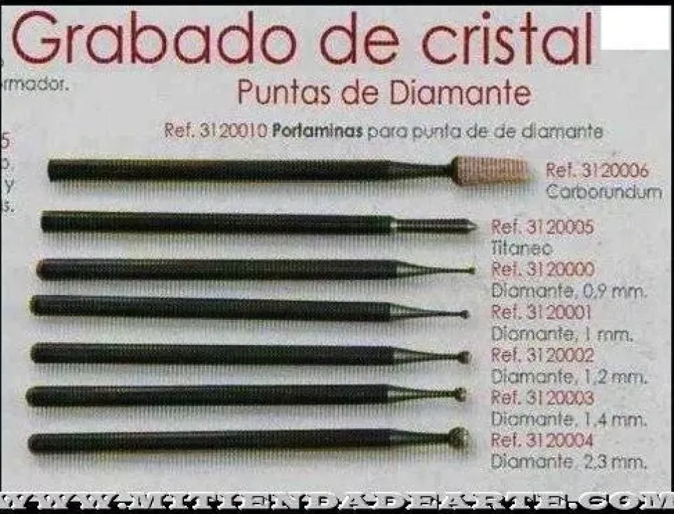 Puntas de diamante para grabado de vidrio y metales