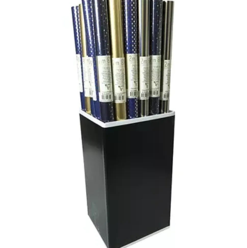 Rollo de Papel de Regalo Azul con Líneas Doradas Clairefontaine