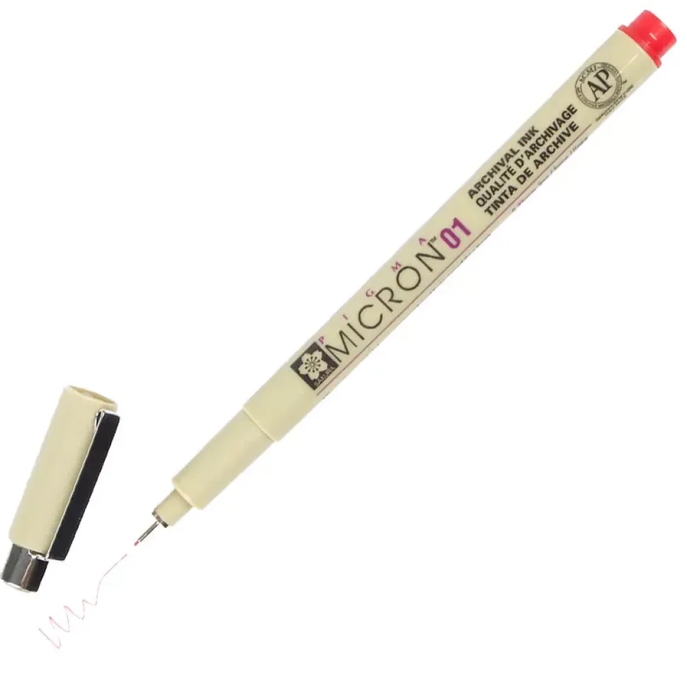 Rotulador calibrado rojo Sakura Pigma Micron 01