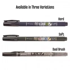 Rotulador Fudenosuke Doble punta gris y negro Tombow