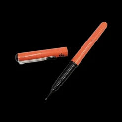 Rotulador punta pincel negro y 4 recambios Pocket Naranja Pentel