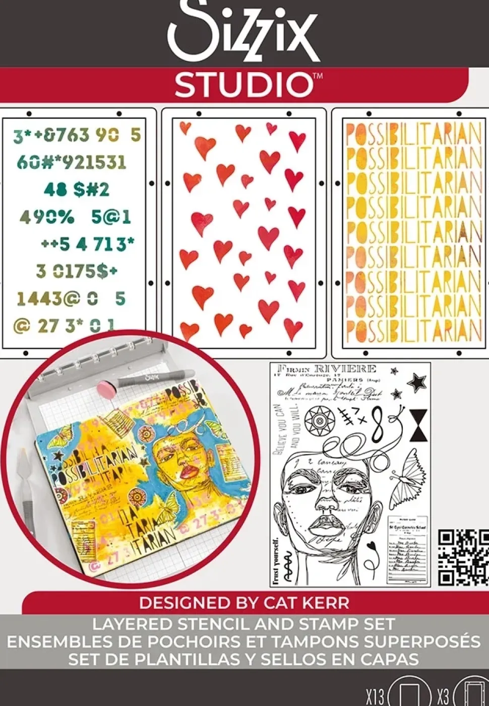 Sellos + plantillas de stencil Possibilitarian Sizzix